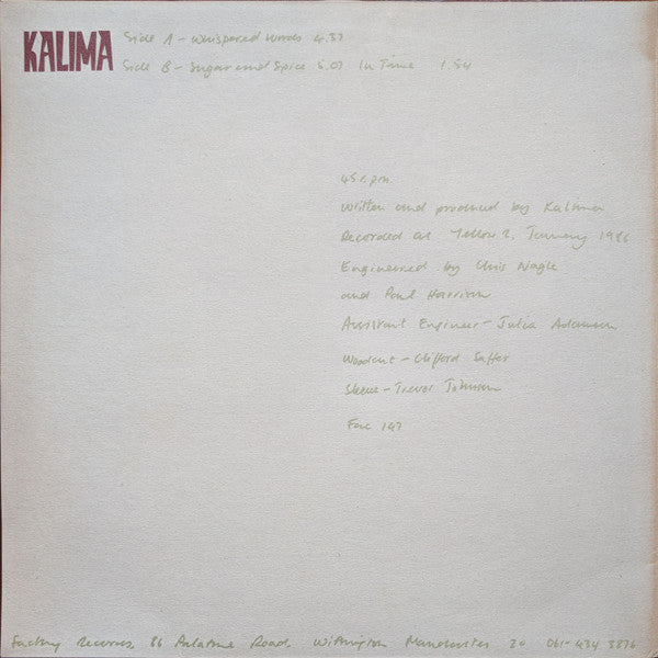 Kalima : Whispered Words (12", Single)