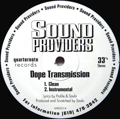 Sound Providers : Dope Transmission / The Field (12")