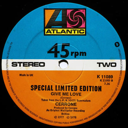Cerrone : Supernature / Give Me Love (12", Ltd, S/Edition)