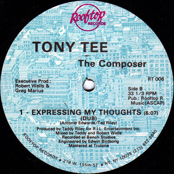 Tony Tee The Composer* : Expressing My Thoughts (12")