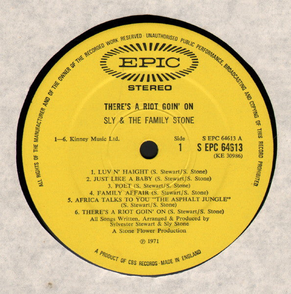 Sly & The Family Stone : There's A Riot Goin' On (LP, Album + 7", Promo)