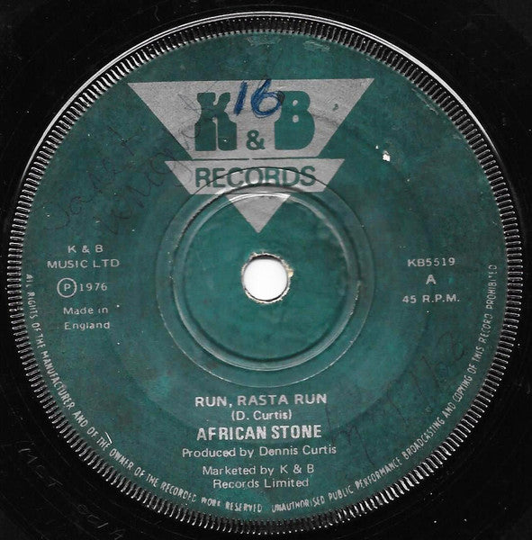 African Stone : Run, Rasta Run (7", Single)