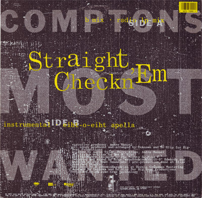 Comptons Most Wanted* : Straight Checkn 'Em (Special 12" Mixes) (12")