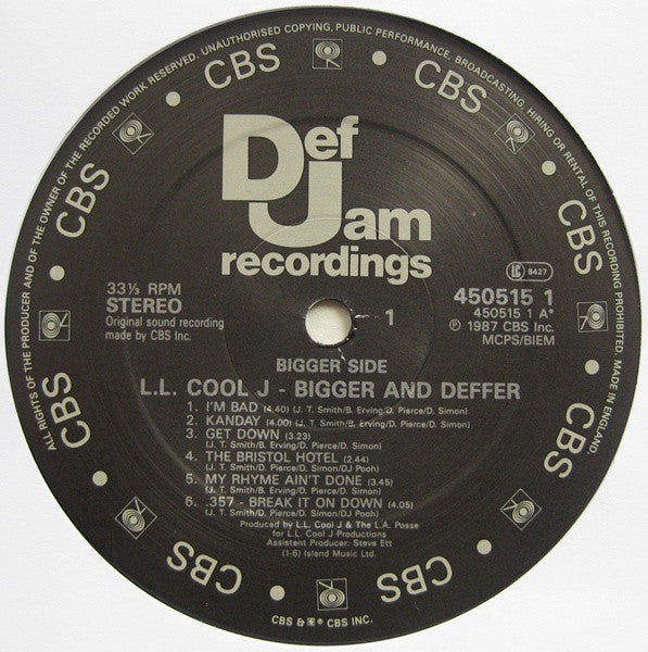 L.L. Cool J* : Bigger And Deffer (LP, Album)
