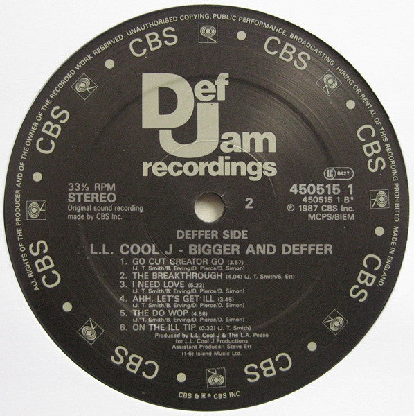 LL Cool J : Bigger And Deffer (LP, Album)