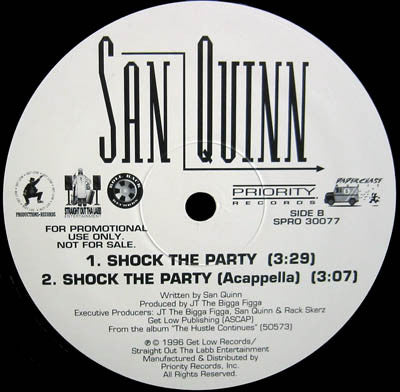 San Quinn : Shock The Party (12", Promo)