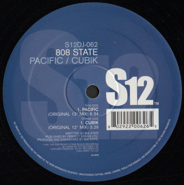808 State : Pacific / Cubik (12")