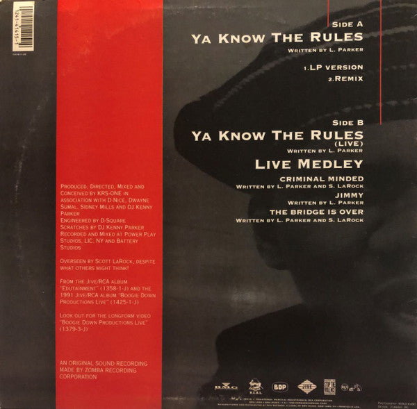Boogie Down Productions : Ya Know The Rules (12", Promo)
