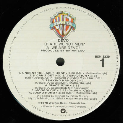 Devo : Q: Are We Not Men? A: We Are Devo! (LP, Album, Los)