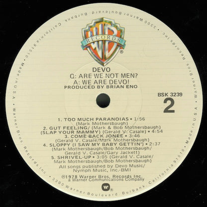Devo : Q: Are We Not Men? A: We Are Devo! (LP, Album, Los)