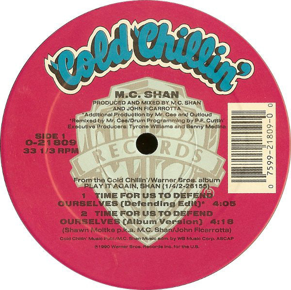 MC Shan : Time For Us To Defend Ourselves (12", Maxi)