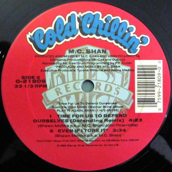 MC Shan : Time For Us To Defend Ourselves (12", Maxi)