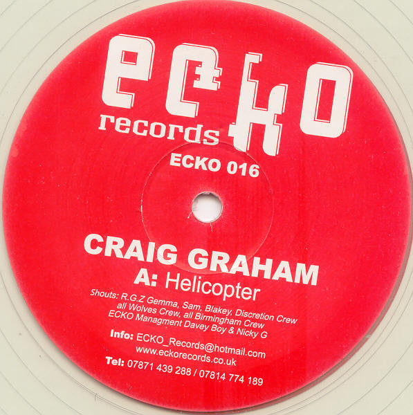 Craig Graham : Helicopter (12", S/Sided, Cle)