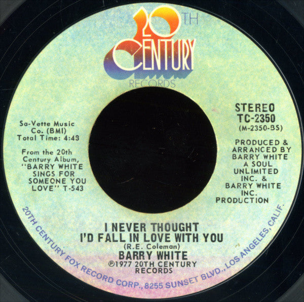 Barry White : It's Ecstasy When You Lay Down Next To Me (7", Single, Styrene, She)