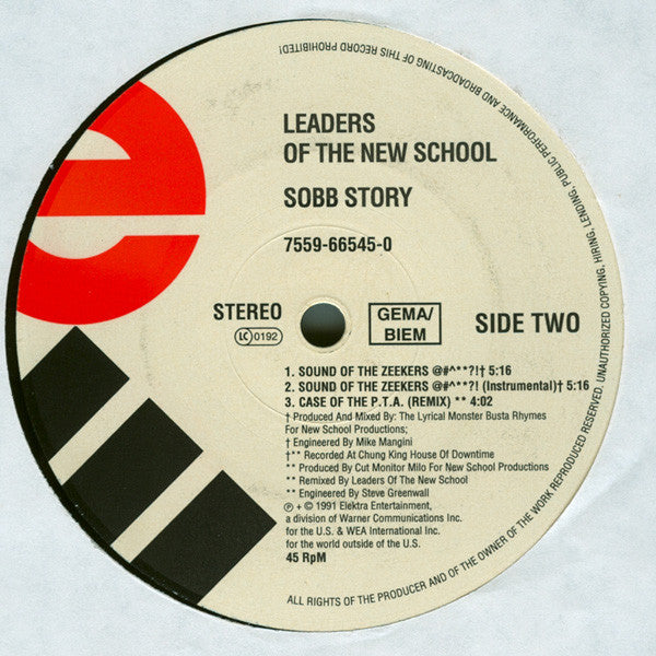 Leaders Of The New School : Sobb Story (12")