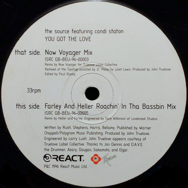 The Source Featuring Candi Staton : You Got The Love (12")