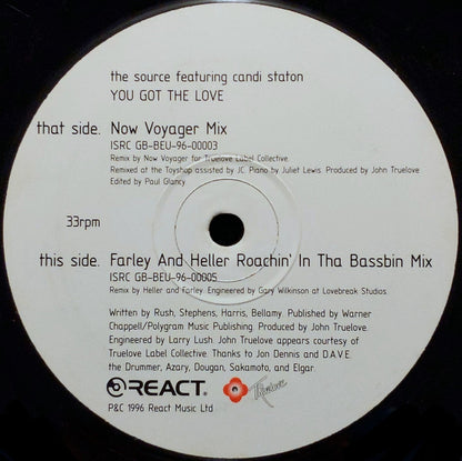 The Source Featuring Candi Staton : You Got The Love (12")