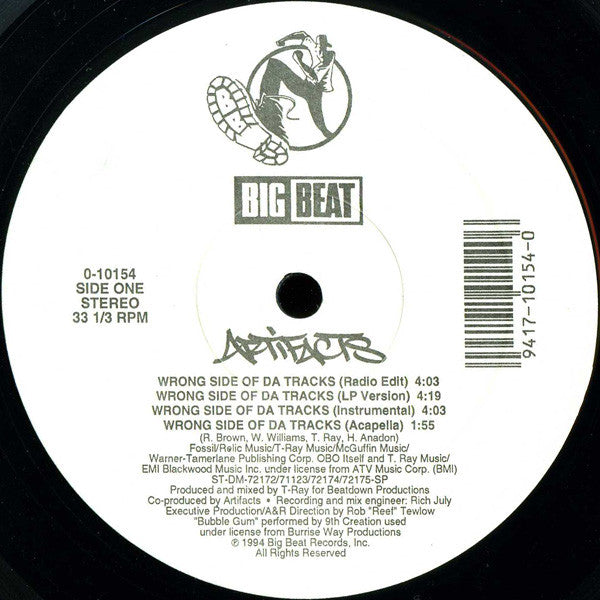Artifacts : Wrong Side Of Da Tracks (12", Single)