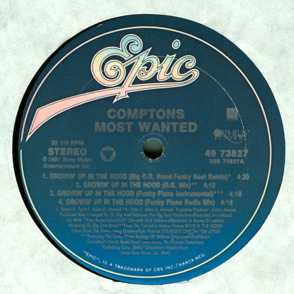 Comptons Most Wanted* : Growin' Up In The Hood (12")