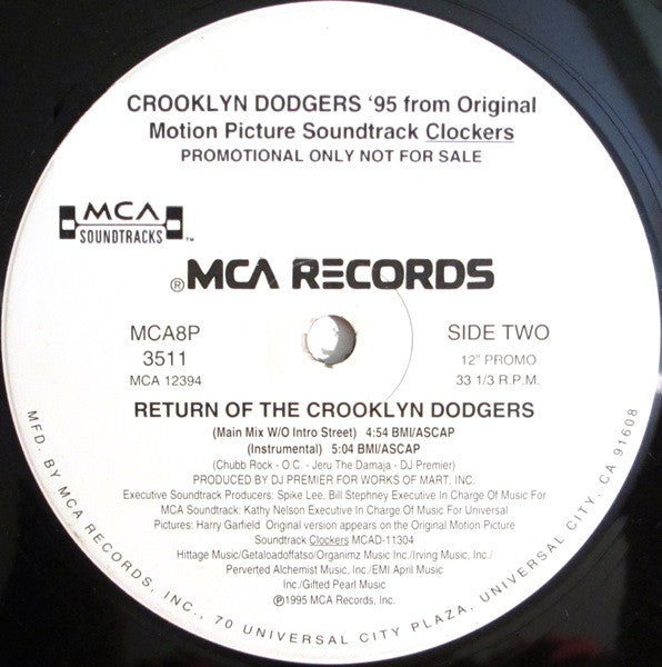 Crooklyn Dodgers '95 : Return Of The Crooklyn Dodgers (12", Promo)