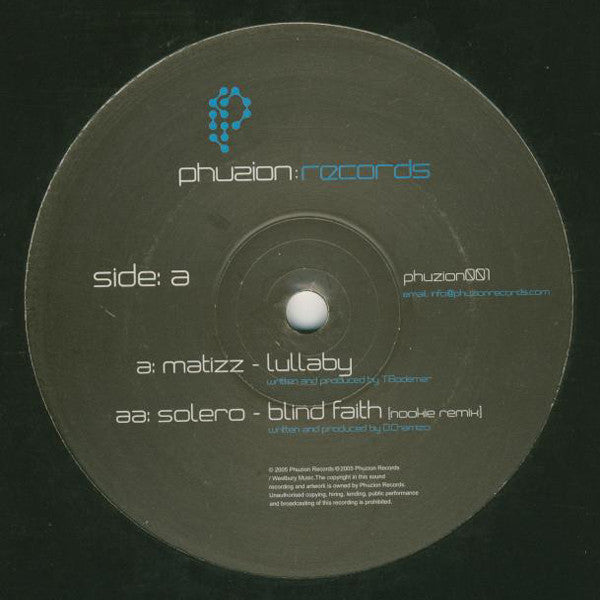 Matizz / Solero : Lullaby / Blind Faith (Nookie Remix) (12")