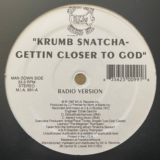 Krumb Snatcha : Gettin Closer To God (12")