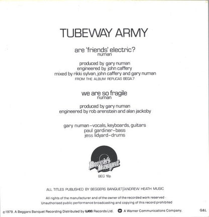 Tubeway Army : Are 'Friends' Electric? (7", Single, Ltd, Pic)