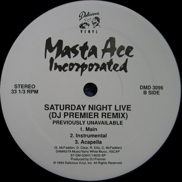 Masta Ace Incorporated : Born To Roll / Saturday Night Live (12", RE)