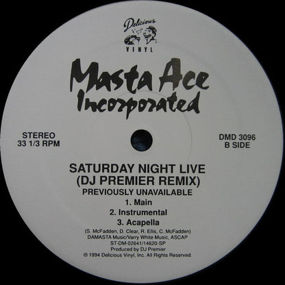 Masta Ace Incorporated : Born To Roll / Saturday Night Live (12", RE)