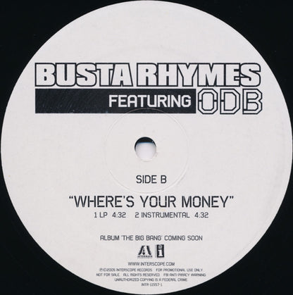 Busta Rhymes Featuring ODB* : Where's Your Money (12", Promo)