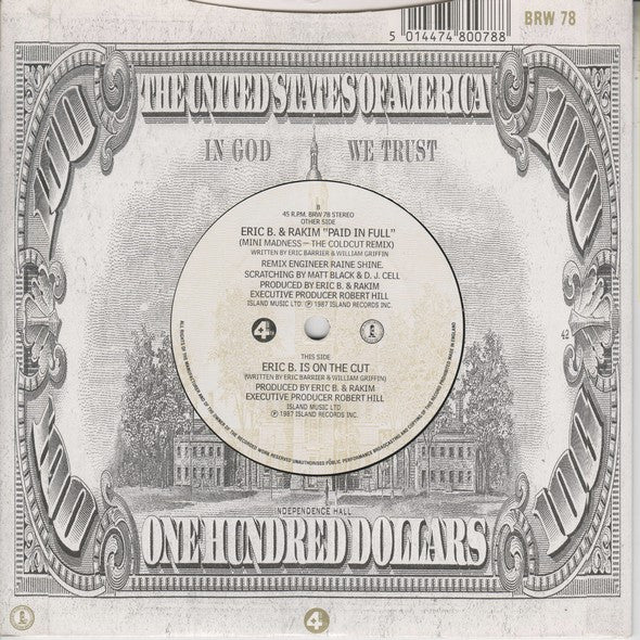 Eric B. & Rakim : Paid In Full (Mini Madness - The Coldcut Remix) (7", Die)