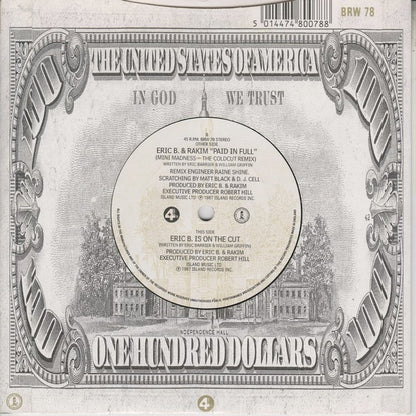 Eric B. & Rakim : Paid In Full (Mini Madness - The Coldcut Remix) (7", Die)