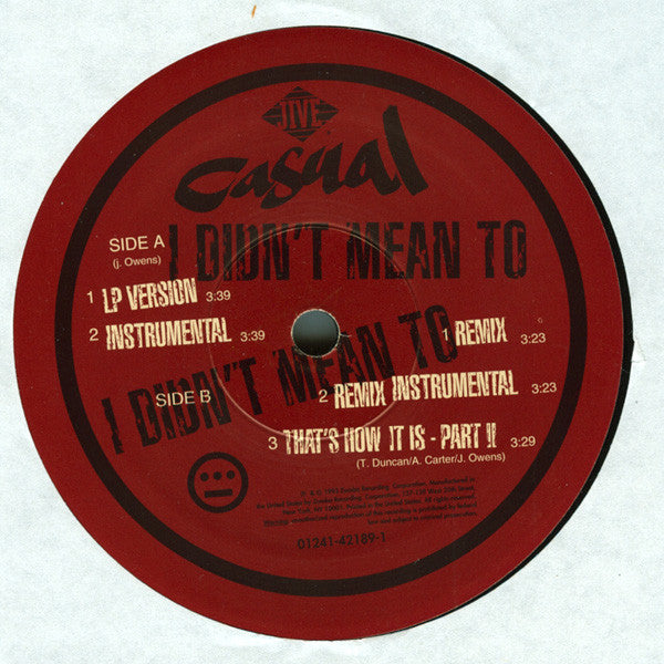 Casual : I Didn't Mean To (12")