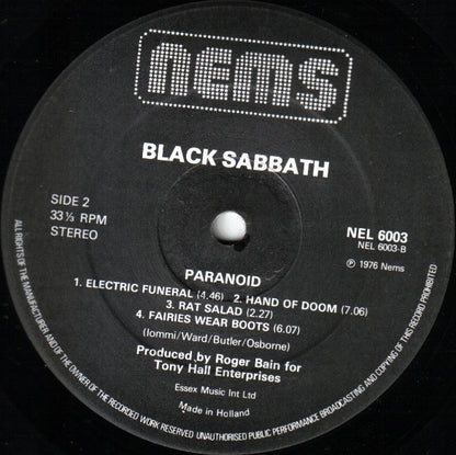 Black Sabbath : Paranoid (LP, Album, RE, Gat)