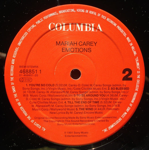 Mariah Carey : Emotions (LP, Album)