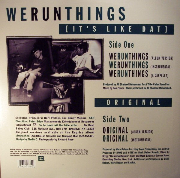 Da Bush-Babees* : We Run Things (It's Like Dat) / Original (12")
