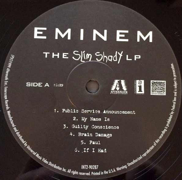Eminem : The Slim Shady LP (2xLP, Album, RE, 180)