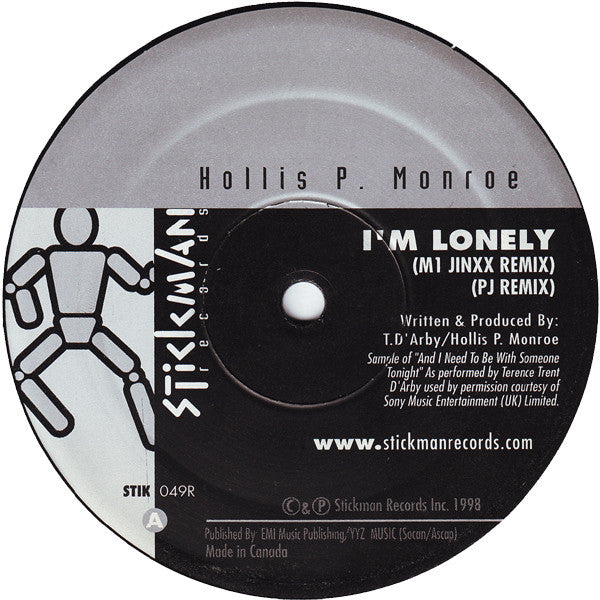Hollis P. Monroe : I'm Lonely (12")