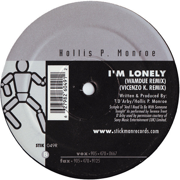 Hollis P. Monroe : I'm Lonely (12")
