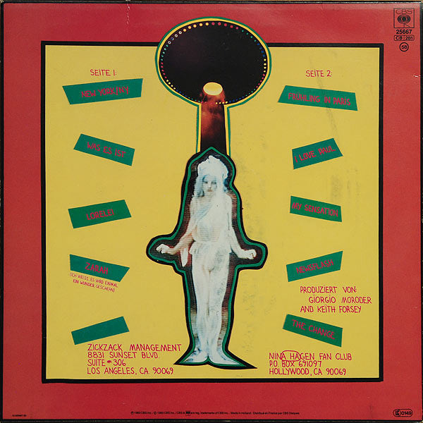 Nina Hagen : Angstlos (LP, Album, RE, Red)