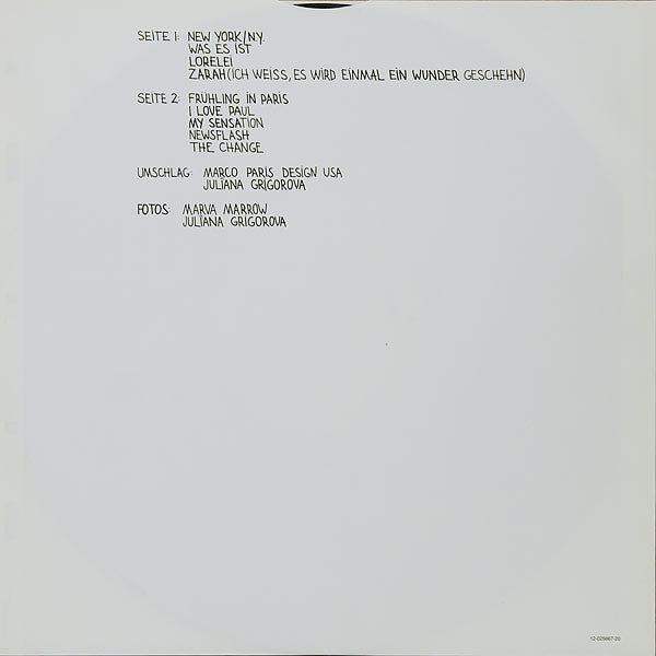 Nina Hagen : Angstlos (LP, Album, RE, Red)