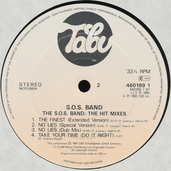 SOS Band* : 1980 / 1987 •••⋆••• The Hit Mixes (LP, Comp)