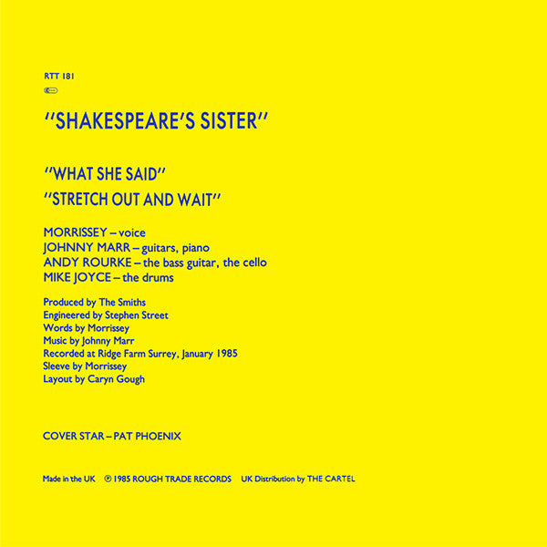 The Smiths : Shakespeare's Sister (12", Single, Dam)