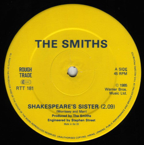 The Smiths : Shakespeare's Sister (12", Single, Dam)
