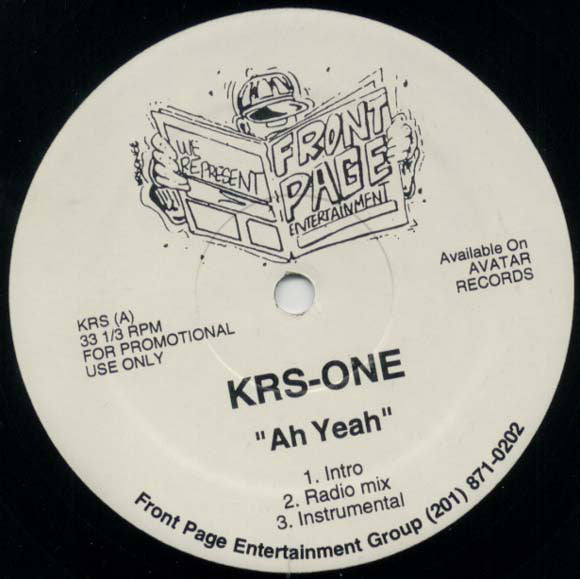 KRS-One : Ah Yeah (12", Promo)