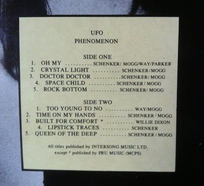 UFO (5) : Phenomenon (LP, Album, RE)