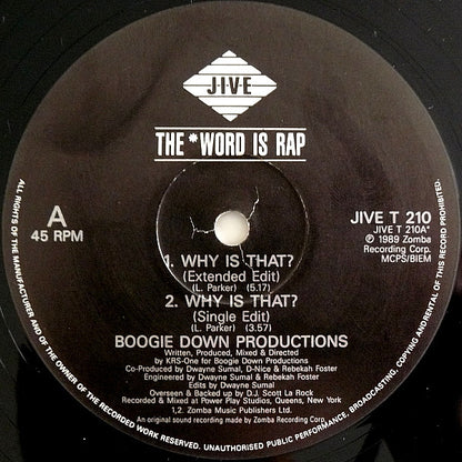 Boogie Down Productions : Why Is That? (12", Single)