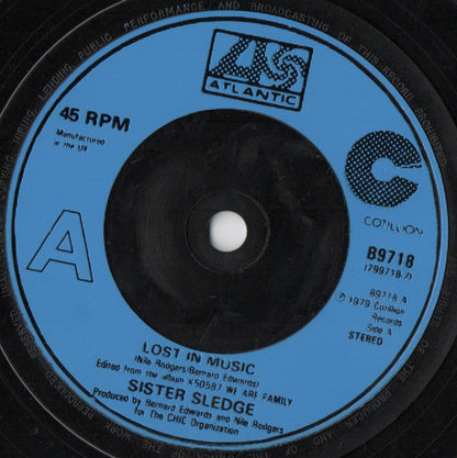 Sister Sledge : Lost In Music (7", Single, Blu)