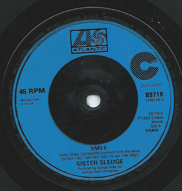 Sister Sledge : Lost In Music (7", Single, Blu)