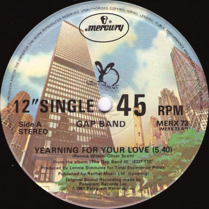 The Gap Band : Yearning For Your Love / Oops Upside Your Head (12", Single)
